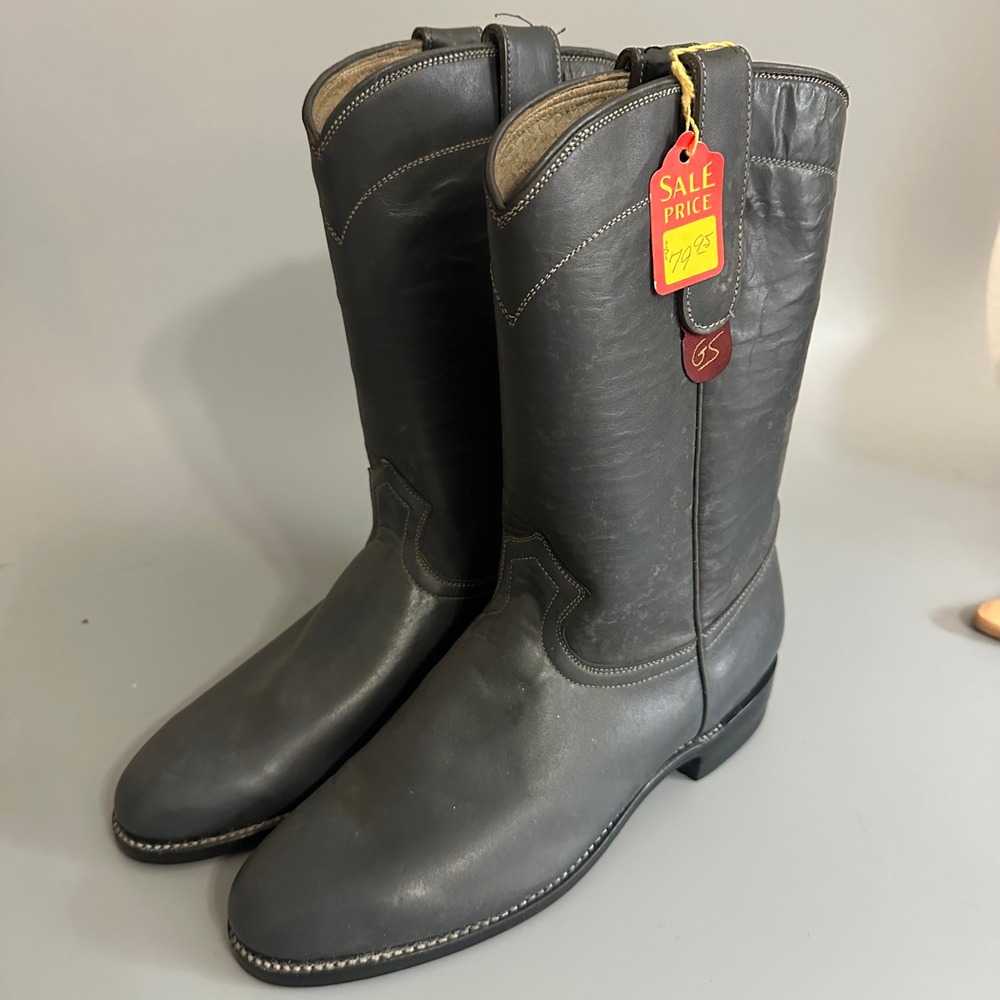 Tony Lama George Strait Collection Grey Leather Roper Western Boots Womens‎ 6.5B - Picture 2 of 6